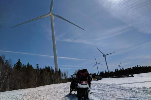 snowmobile windmill farm Bingham maine